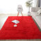 SUBEEN Hochflor Teppich Wohnzimmer - Shaggy Langflor Modern Batik für Kinderzimmer und Jugendzimmer - Flauschig (Rot, 120x200cm)