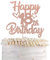 SYKYCTCY 1 Pack Happy 18th Birthday Cake Topper Glitter Heart Star 18 Fabulous Cake Pick Birthday Sign Cake Decorations for 18th Birthday Theme Party Supplies Rosegold