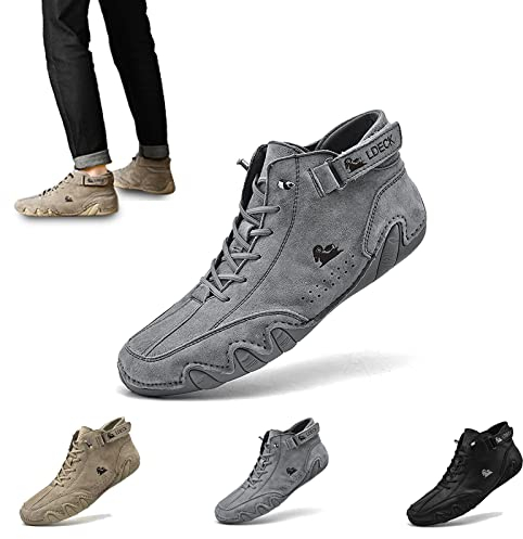 QQKKZX Italienische Unisex-Stiefel aus Wildleder mit Klettverschluss, Beck-Schuhe for Herren, wasserdicht, mit Klettverschluss, Chukka, handgefertigt, rutschfest, lässige Turnschuhe, Dbeck italienisch