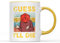 Guess I'll Die Mug Tea Coffee Cup - Funny Dungeons & Dragons D&D Fantasy Role Play Game Dungeon Master Gift Present Home Kitchen Decor (Yellow Handle)
