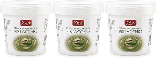 Pistì - Crema Spalmabile al Pistacchio - Con Pistacchi Verdi Selezionati, Lavorazione Artigianale, 100% Naturale - 3 Vasetti da 1 kg