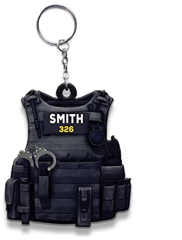 Cuawana Portachiavi tattico militare in acrilico portachiavi da donna gadget per uomo accessori polizia portachiavi amico Natale