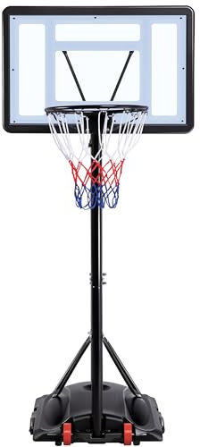 Yaheetech Basketball Hoop Portable Basketball Stand 170.5-230.5 cm Basketball Hoop Net Set Height Adjustment for Kids & Adults