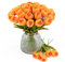 LUWENER 15Pcs Künstliche Tulpen Orange,Latex Tulpen Blumen, Gefälschte tulpen Blumen Orange für Brautsträuße, Haus, Party, Büro, DIY Blumenarrangements