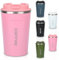 ONLYQIQIU 380ml Coffee Cup Travel Mug for Hot & Cold Drinks, Stainless Steel Insulated Double Walled Thermal Mug with Leakproof Lid, Portable & Reusable Coffee Cups for Travel/Office/School (Pink)