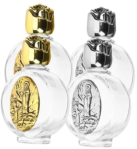 Angoily 4 Pièces Bouteille D'eau Bénite Récipient Sacré De Flacons Dhuiles Essentielles Deau Bénite En Verre Bouteilles Deau Bénite Décoration Déglise Mariage Un Verre Vierge Marie