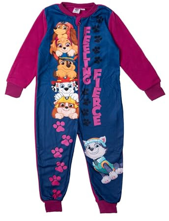 United Labels Paw Patrol Jumpsuit für Mädchen, Blau Pink, 110-116, Overall lang, Schlafanzug Einteiler für Kinder