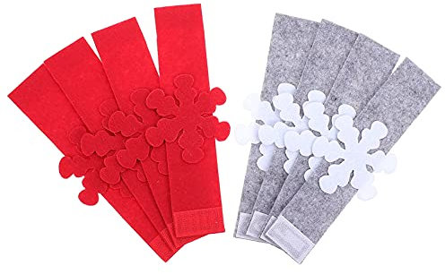 TOPBATHY 8St Schneeflocke Serviettenringe Schneeflocken-Serviettenringe aus Filz Abendessen Serviettenring Dekor Serviettenring für Weihnachten kreative serviettenschnalle