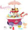 Eiscreme-Spielzeug 36 Stück Kinder Eiscreme Eisverkauf Spielset-Set Süßigkeitenwagen mit Süßigkeiten, Lutscher, Schokolade, großer Stauraum, Musik, Rollenspiel Geschenk für Kinder Mädchen ab 3 Jahre