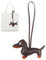 FDJZXW Leder Dackel Schlüsselanhänger, PU-Leder-Schlüsselanhänger Dackel, Süße Welpe Hundetasche Anhänger Key Chain Mode Pu Leder Dackel für Damen, Herren, Kinder, Mädchen, Jungen, Hundeliebhaber