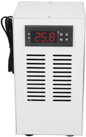 Depisuta Aquarium-Kühler, 72 W, 20 L, 3 L/min, Wasserkühler für Hydrokultur-System, 30–35 DB Geräuscharmer Wasserkühler, Aquarium-Kühler, Wasserkühlsystem, Tankkühler für Aquarium