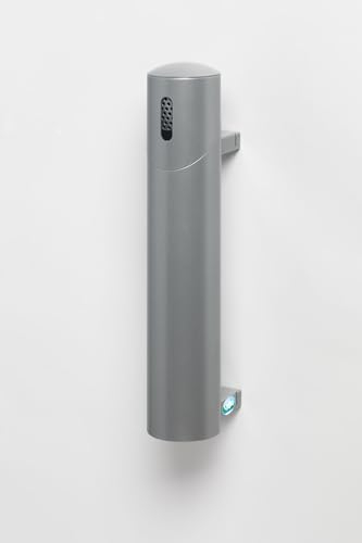 PROREGAL Robuster Wandascher | 145cm Rohrlänge | zum Einbetonieren | 1,4 Liter, HxBxT 51x10x17cm | Stahl | Silber | Ascher Aschenbecher
