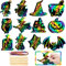 48 Stück Halloween Kratzbilder, Kratzpapier Bastelset, DIY Regenbogen Magie Entwurfspapier, Fledermaus Kürbis Halloween Haunted House Ornamente für Party-Bevorzugungs Feiertags Dekoration