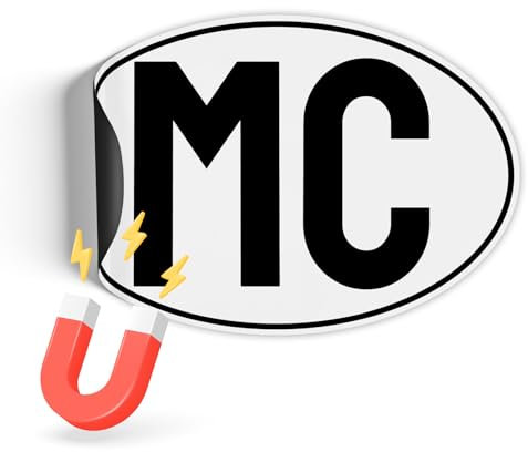 Finest Folia Länderkennzeichen Magnetfolie UV-Druck nach DIN Norm 17,5x11,5cm Kennzeichen Magnet Schild für Auto LKW Wohnmobil Bus wetterfest magnetisch RV005 (25 Monaco, Magnetfolie)