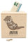 Muckelmeister Spardose Kinder Personalisiert mit Namen aus Holz - 10x10x10cm - Spardose mit Schloss und Schlüssel - Taufgeschenke für Mädchen und Jungen - originelle Geschenke zur Geburt - Otter