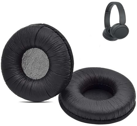 Replacement WH-CH520 Earpad for Sony WH-CH500 CH510 CH520 ZX100 V150 Wireless Headphone Ear Cup Cover Muffs Parts Accessories with Protein Leather & Memory Foam Cushion