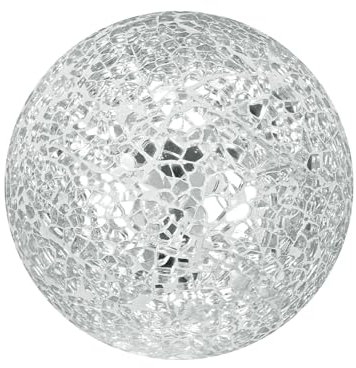 M METERXITY Decorative Ball for Bowls, 4 Inch Mosaic Glass Balls Decorative Glass Orbs for Home Decor/Dining Tables/Wedding Party/Coffee Table/Centerpiece Decor [Silver]