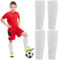 REEKNOKOL 2 Pairs Kids Football Sock Sleeve, Elastic Kids Cut Football Socks, White, Size 32 x 9cm / 12.59 x 3.54inch, 6 Count