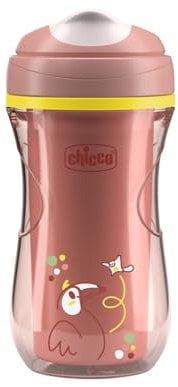 Chicco Active Cup Bicchiere Antigoccia Plastica Bambini 266 ml, Tazza Biberon 14+ Mesi per Imparare a Bere, Termica con Beccuccio Ergonomico Anti Morsi e Valvola Facili Sorsi, senza BPA, Rosa