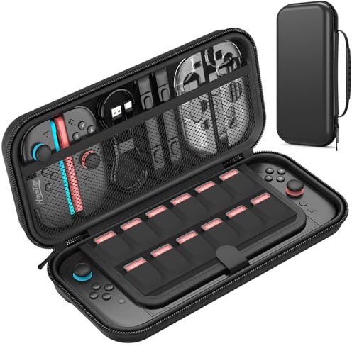 HEYSTOP Funda para Nintendo Switch 2 Accesorios, Último Modelo 2025, Estuche de Transporte Rígido Protector y Portátil, Estuche de Viaje para Nintendo Switch 2 con Interior Suave y Bolsillo de Malla