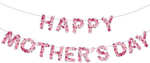 Muttertag Dekoration, Happy Mother's Day Banner, Mother's Day Blumenstil Hängende Deko Girlande, Party Dekoration Banner, für Mama Geburtstag Muttertag Party Deko Hintergrund