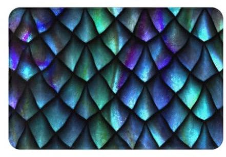 QYUHBNS 3D-Fußmatte, magisches Drachen-Schuppen-Muster, waschbar, für drinnen und draußen, Willkommensmatte, Haustür, Terrasse, Bad, Küche