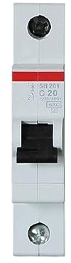 Disjoncteur miniature SH200 1P 2P TYPE C 10A 16A 20A 25A 32A 40A 50A 63A 1 pièce(1P,20A)