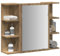 HOMTAKIE Armoire à Miroir de Salle de Bain chêne Artisanal 80x20,5x64 cm,Armoire Murale de Salle de Bain avec Miroir chêne Artisanal