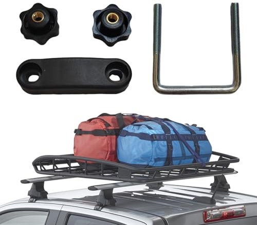 Clip Fissaggio Portapacchi Auto โ Morsetto Barre Portatutto โ Modifiche Portabagagli Tetto Fuoristrada โ Bloccaggio Traversa Resistente Per Veicoli Con Borsa OPP