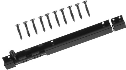 Gatuida Pestillo De Cerradura Deslizante Antirrobo De Aleación De Aluminio 10 Pulgadas Color Negro, Pestillo De Puerta Robusto Para Baños y Garajes, Kit De Instalación Sencillo