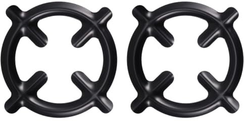 NUOBESTY 2 pièces Support de Brûleur de Cuisinière Lot de Supports pour Cafetière et Casserole Noir Accessoires Universels pour à Gaz