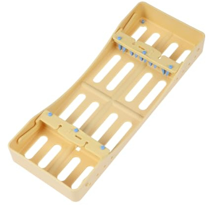 OATIPHO Sterilisationsbox Faltbares Design aus Abs Kunststoff für 5 Instrumente Gelb Leicht zu Reinigen für Kleine Werkzeuge und Dentalinstrumente