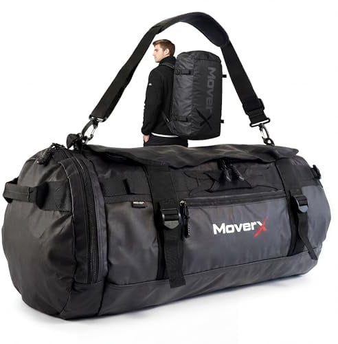 MoverX 90L Hiking Backpack, Gym Bag, Camping Rucksack, Trekking Waterproof Backpack, Holdall Duffle Bag, Travelling Large Rucksack, Festival Sports Outdoor Cycling back pack for Women Men, Black