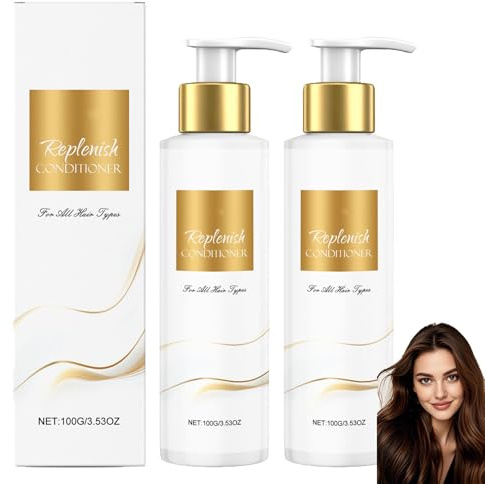 Replenish Conditioner, Moisturizing Hair Conditioner for Repairing Dryness and Split, Deeply Hydrating, Strengthening Hair, Improving Frizzy and Softening, For All Hair Types (2pcs)