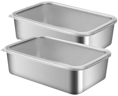 Anicy 2er-Set Kastenform Brotbackform mit Deckel, Edelstahl, 22,5x15x6cm | Für Brot Kuchen Toast, Rechteckig, Gesund, Leicht zu reinigen, Spülmaschinenfest