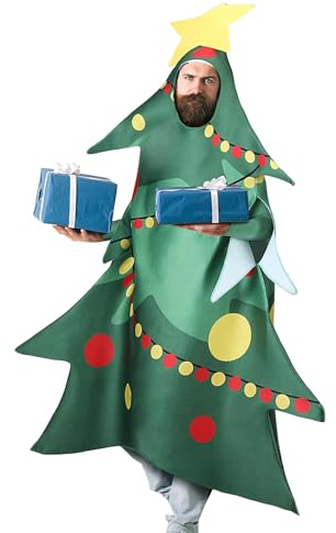 Generisch Weihnachtsbaum Kostüm Und Kleidung,Lustig Und Atmungsaktiv | Weihnachts Streich 3Baum Thema | Für Bühne Geburtstag Feier Freund Schauspieler Freunde Familie