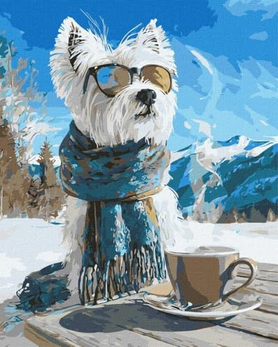 IDEYKA Malen nach Zahlen - Alpine Pause ©art_selena_ua Malen nach Zahlen für Erwachsene, einfaches Acryl-Malen nach Zahlen für Erwachsene, mit rahmen,DIY als Geschenk, 40x50 cm