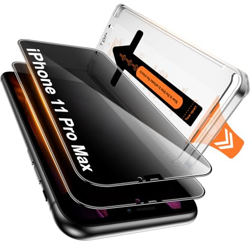 ENYHAA 2 Pack for iPhone 11 pro max Tempered Glass Screen Protector 6.5 inch, Auto Dust-Elimination Installation, Bubble Free, HD Clear, Easy Installation
