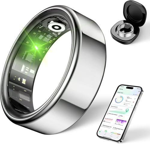 XUZIE Anello Intelligente Tracker di Salute per Uomini Donne Monitor del Sonno Frequenza Cardiaca Pressione Sanguigna Impermeabile Anello Fitness Android iOS Tracker di Attività per Tempo Sportivo