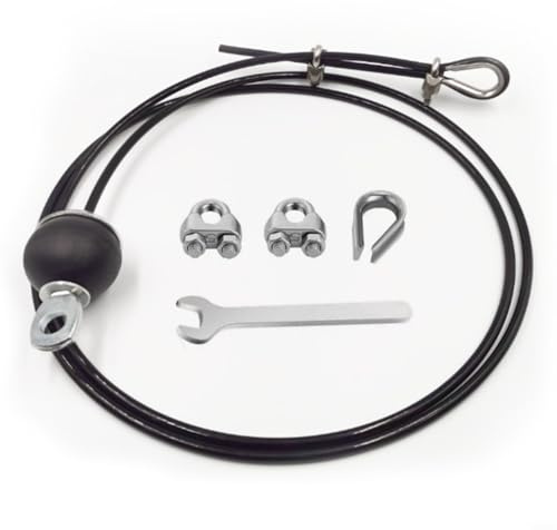 Tidevib Cavo per puleggia fitness da 6 mm, filo di acciaio rivestito in plastica, ricambio regolabile da 2 a 6 m, per allenamento di forza in palestra a casa, a basso attrito (5 metri)