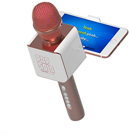 Professional 2 in 1 Wireless Speaker and Bluetooth Karaoke Microphone for Kids and Adults (Rose Gold)