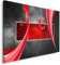 Feeby Bilder Abstraktion 80x60 cm 1 Teilig Wohnzimmer Schlafzimmer Büro Flur Küche Wandbilder Leinwandbilder Modern Bild auf Leinwand Wanddekoration Kunstdruck Design Komposition Rot Grau