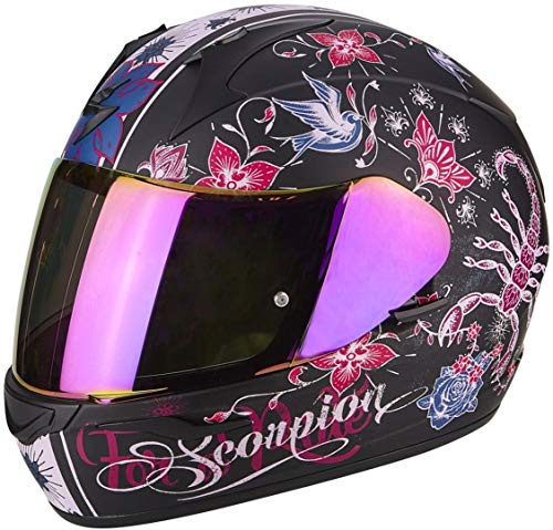 Scorpion Casque moto EXO 390 CHICA Noir mat Pink, Noir/Rose, XS
