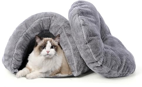 PETCUTE Haustierbett Katzenbetten Hundebetten Katze Kuschelhöhle für Katze Warmer Plüsch Katzenhöhle Haustiere Höhle Zwinger