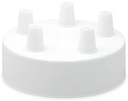 Lampen Baldachin - Deckenbaldachin Metall 5-fach weiß (mit 5 Kabelauslässen) Ø 10 x 2,4 cm