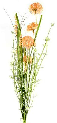 Klocke Kunstpflanzen Künstliche Blumen - Hochwertig & Naturgetreu - Sommer Seidenblumen - Blumenstrauß/Kunstblumen/Blumenarrangement Tischdeko (Wiesenblume 50cm - Orange - 3 Stück)