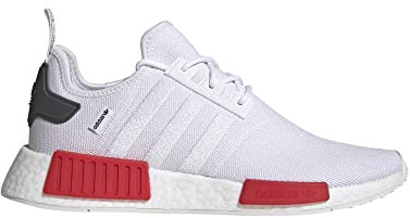 adidas NMD_R1 Shoes Men's, Size 8.5, Cloud White Cloud White Vivid Red, 42 EU