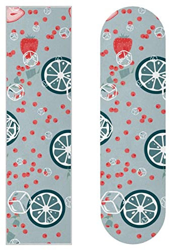 Lemon Strawberry Ice Cubes Skateboard-Griffband, Schleifpapier, Longboard, Aufkleber, Scooter, Deck, Sandpapier, 2 Stück