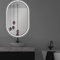 Apjeoy LED Badspiegel Oval 45 x 75 cm Wandspiegel Antibeschlage matt schwarz Metallrahmen Beleuchtung Badezimmerspiegel Touch-Schalter Lichtspiegel Warmweiß/Kaltweiß/Neutral AJ29S