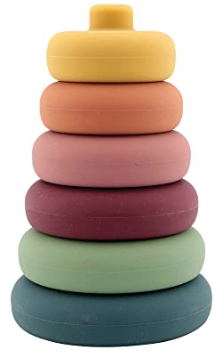 Nuby -Spielzeug Pyramide aus Silikon - Motorik und Lernspielzeug - Stapelturm für Baby und Kleinkinder - Mehrfarbig - 6+ Monate